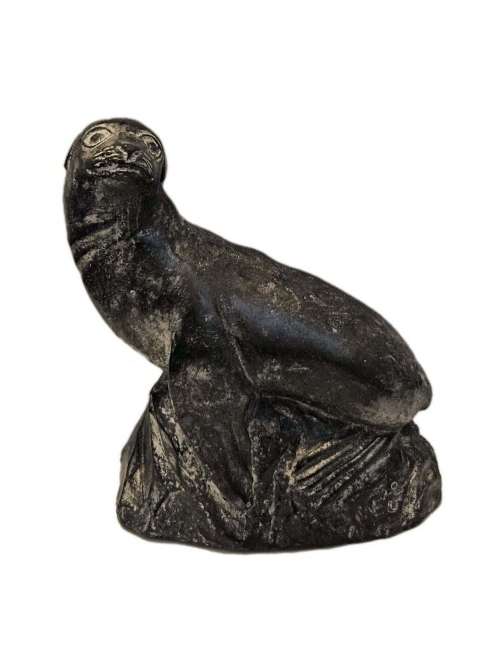 Wolf Original Vintage 3.5" Seal Soap Stone Figurine